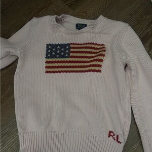 Polo by Ralph Lauren Women's Light Pink Flag Sweater